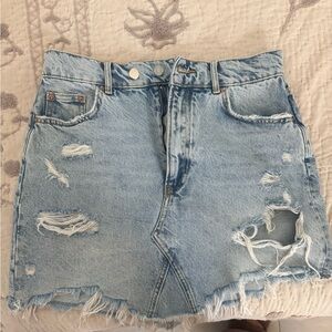 Anthropologie Pilcro Distressed Denim Skirt size 8